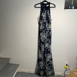 Calvin Klein Navy Blue Floral Maxi Dress